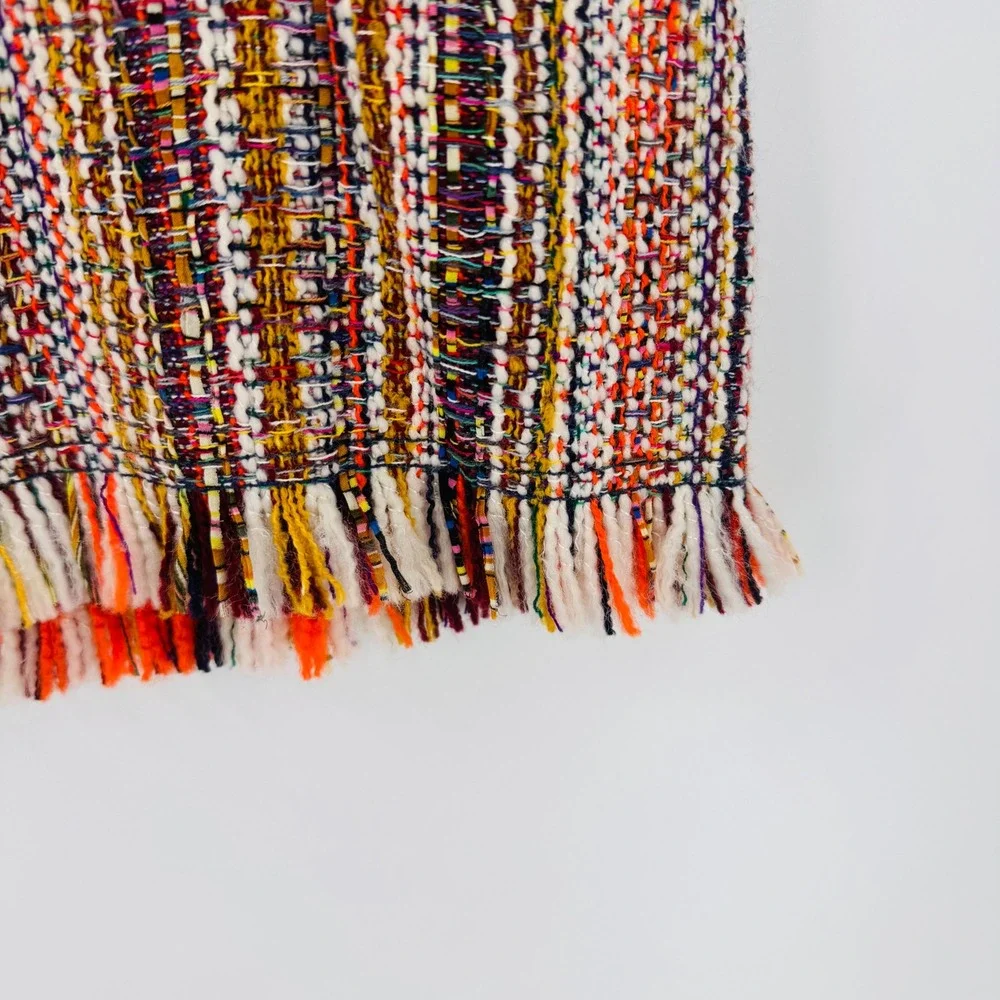 Maeve‎ by Anthropologie Tweed Fringe Skirt Women's Size 2 Multi Color Maximalist - Picture 5 of 8